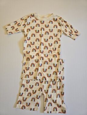 NWOT Hanna Andersson Girls 160 (14-16) Rainbow Short John Pajamas